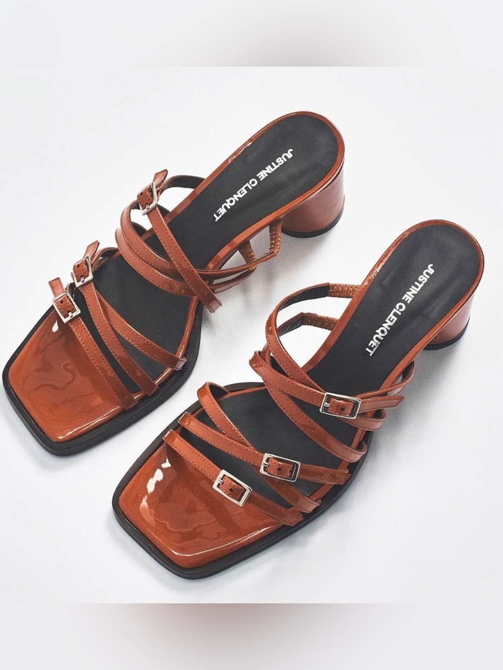 Justine Clenquet Patent Leather Strappy Heeled Sandals